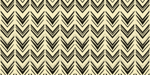 A striking black and cream chevron pattern, perfect for textile design or backgrounds.