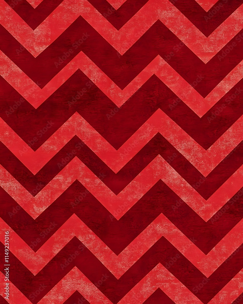 Poster red and dark red chevron pattern with distressed texture