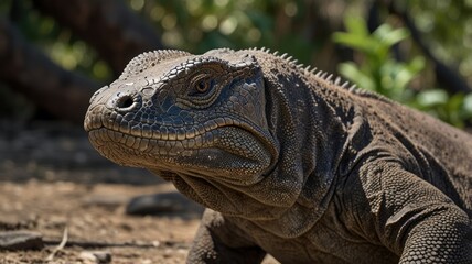 Fototapeta premium Close-up portrait of a land iguana.