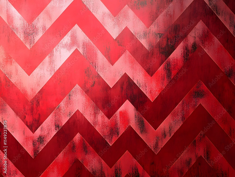 Poster red chevron pattern with textured background