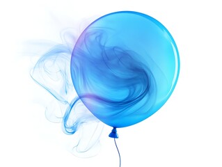 Obraz premium neon blue balloon on white background