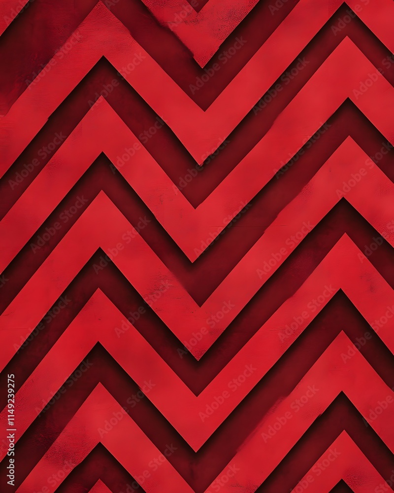 Poster red zigzag pattern with textured surface