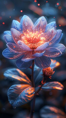 Magical Fantasy Flower Portrait Design with Glowing Light – Elegant and Dreamlike Floral, Artistic Concepts, Wall Art, Digital Art, Greeting Cards, Branding, Social Media, Packaging, Invitations