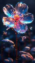Obraz premium Magical Fantasy Flower Portrait Design with Glowing Light – Elegant and Dreamlike Floral, Artistic Concepts, Wall Art, Digital Art, Greeting Cards, Branding, Social Media, Packaging, Invitations