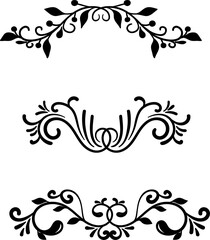 Vintage ornament collection with black style