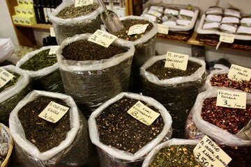 Fototapeta premium Assorted Herbal Teas in Bulk Bags