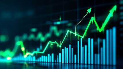 Financial graph showing a bull market trend, symbolizing rising stock prices, economic growth, and investor confidence. Ideal for finance, investment, and market analysis themes.