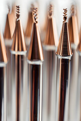 Close-up View of Metallic Connector Pins Showcasing Precision and Craftsmanship in Electronic Components