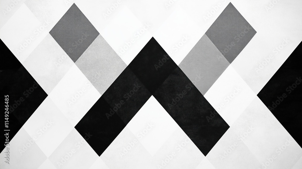 Poster abstract geometric pattern with repeating triangles in black, white. design minimalist style, uses c
