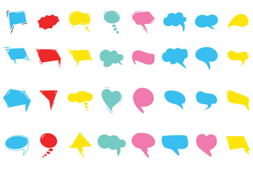 Bubble chat icon set  comic vector