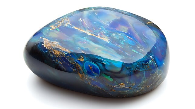 stone opal isolated on white