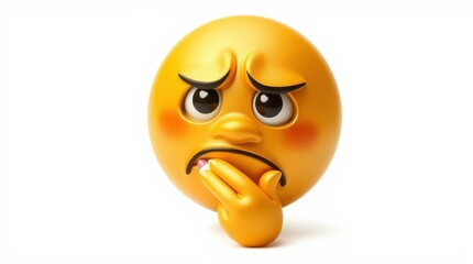 A biting-nails emoji looking aside with a worried expression, suitable for emotional messaging or reaction illustrations.