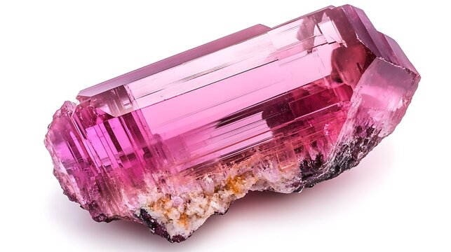 stone kunzite isolated on white