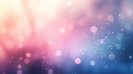 Dreamy Pink and Blue Bokeh Background with Sparkling Dust Abstract Soft Light Texture for Design
