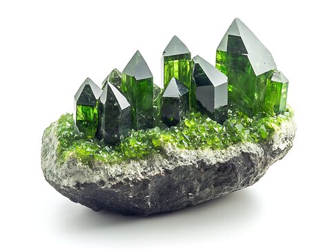 stone diopside isolated on white