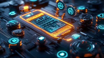 Fototapeta premium futuristic tech hud interface design - sci-fi/cyberpunk