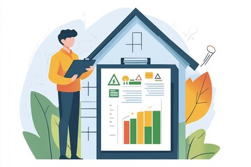 Man inspecting energy efficiency data during green building audit