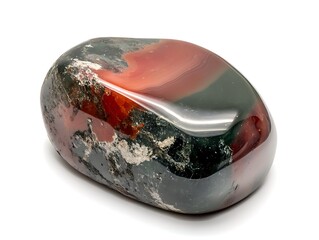 stone bloodstone agate isolated on white