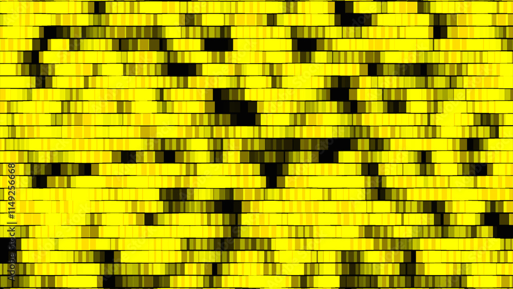 Poster abstract block design with irregular pattern on square background. black and yellow abstract design.