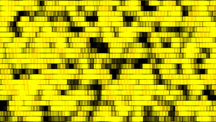 Abstract block design with irregular pattern on square background. black and yellow abstract design. 3D illustration. 3D rendering.