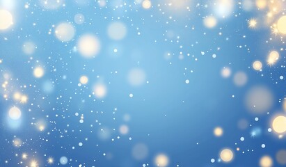 Obraz premium Abstract Blue Holiday Background with Scattered Lights and Text Space for Christmas, New Year Celebrations