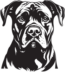 Cane Corso Silhouette Vector Illustration White Background