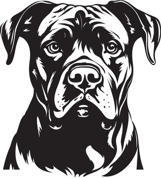 Cane Corso Silhouette Vector Illustration White Background