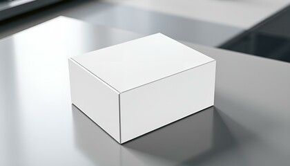 A white paper box on the table