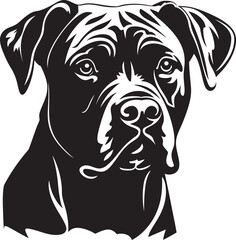 Cane Corso Silhouette Vector Illustration White Background