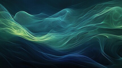 Abstract Teal and Green Wave Background  Fluid, Organic, Digital Art Texture for Design