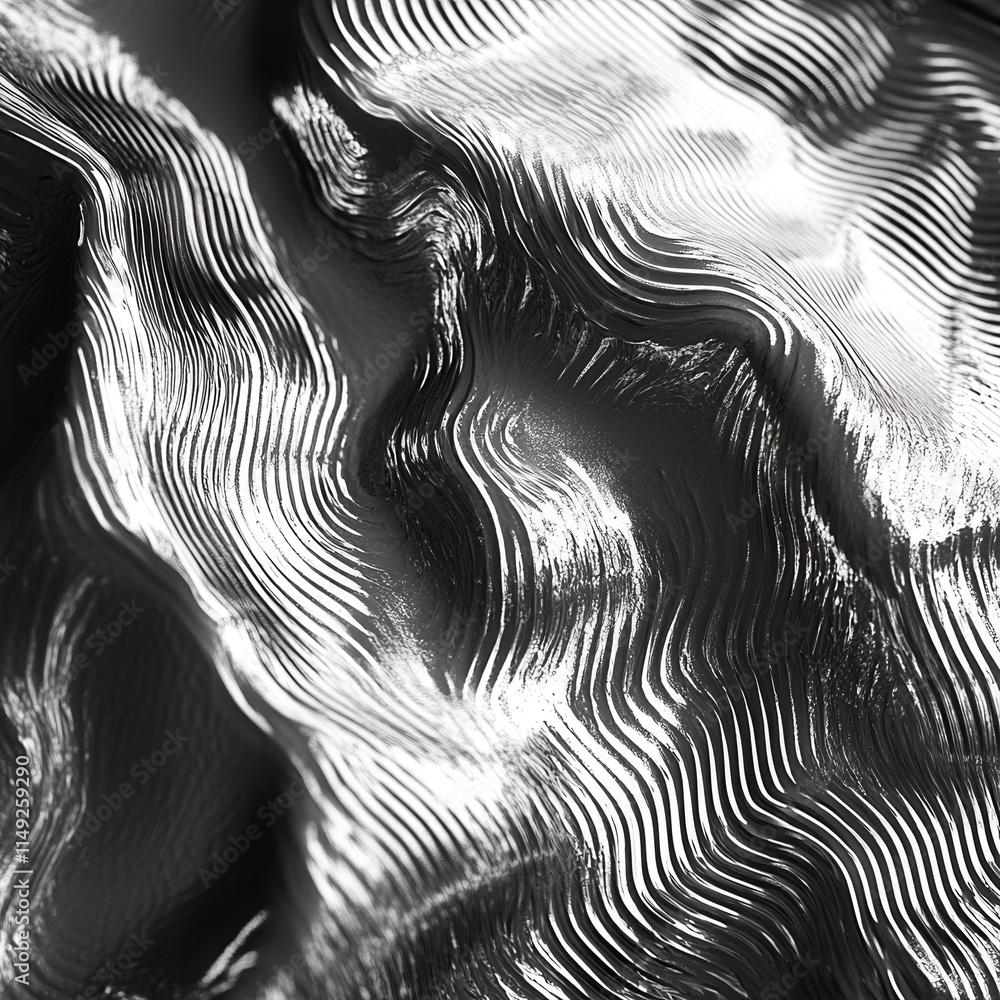 Poster abstract black and white wavy lines texture high-resolution monochrome background for design project