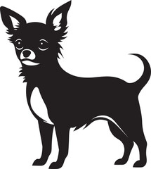 Chihuahua Silhouette Vector Illustration White Background