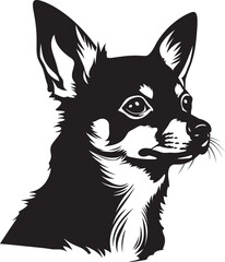 Chihuahua Silhouette Vector Illustration White Background