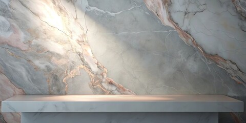 Elegant Marble Background with Modern Shelf for Product Display