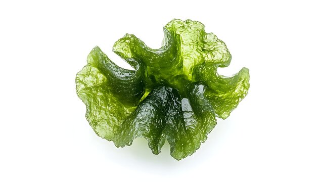 stone moldavite isolated on white