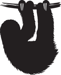 hanging sloth animal silhouette design vector art illustration © Mohaiminul