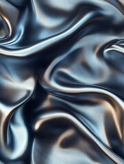 Fototapeta premium Metallic Silver Flowing Fabric Texture