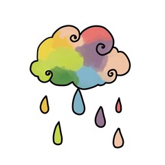 cloud colorful and raindrop