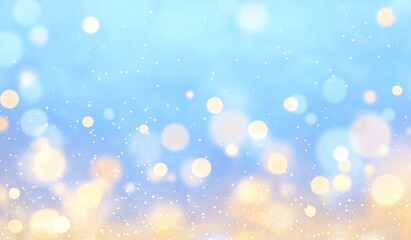 Obraz premium Abstract Blue Holiday Background with Scattered Lights and Text Space for Christmas, New Year Celebrations