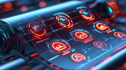 Obraz premium futuristic tech roll data health ui - futuristic technology