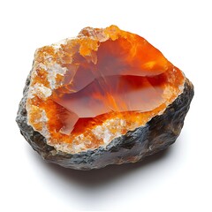 crystal carnelian stone isolated on white