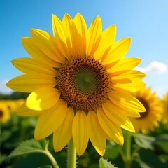 Naklejka premium sunflower of blue sky