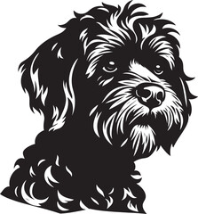 Portuguese Water Dog Silhouette Vector Illustration White Background