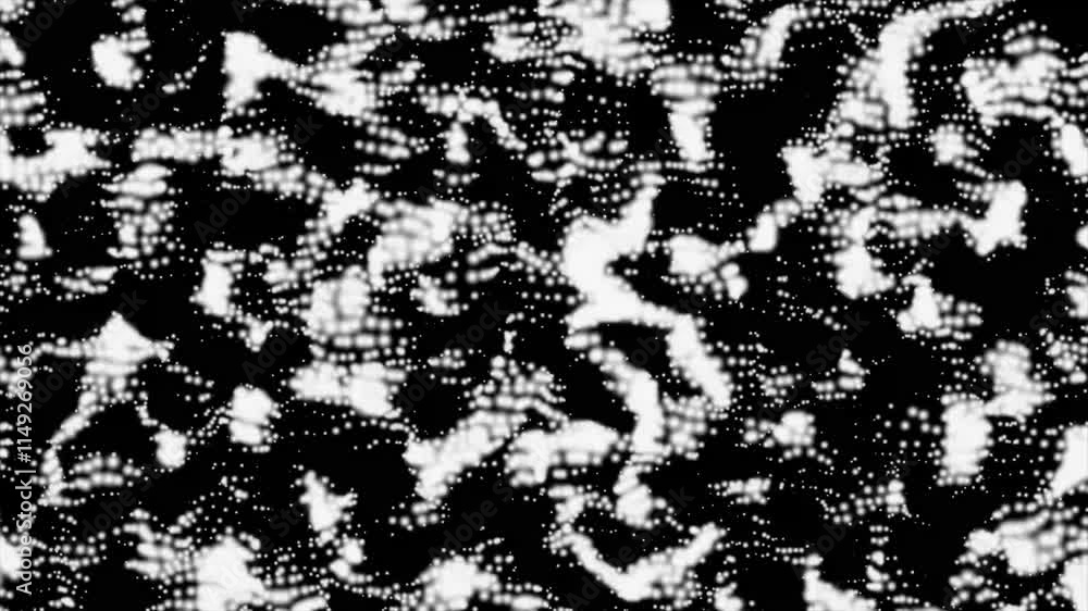 Poster waving particles in the abstract space, computer generated 3d rendering liquid surface. abstract pol
