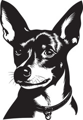 Rat Terrier Silhouette Vector Illustration White Background