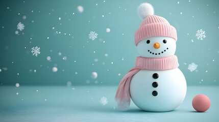 3D Render Snowman Winter Illustration