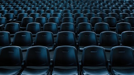 Seats of black tribune on sport stadium. empty outdoor arena. concept of fans. chairs for audience. cultural environment concept. color and symmetry. empty seats. modern stadium