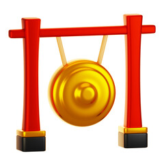 3d rendering chinese gong icon. Chinese new year icon concept