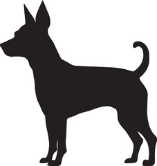 Toy Fox Terrier Silhouette Vector Illustration White Background