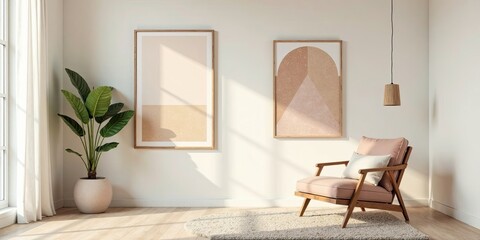 Relaxing Minimalist Living Room Interior Design with Natural Light and Soft Textures